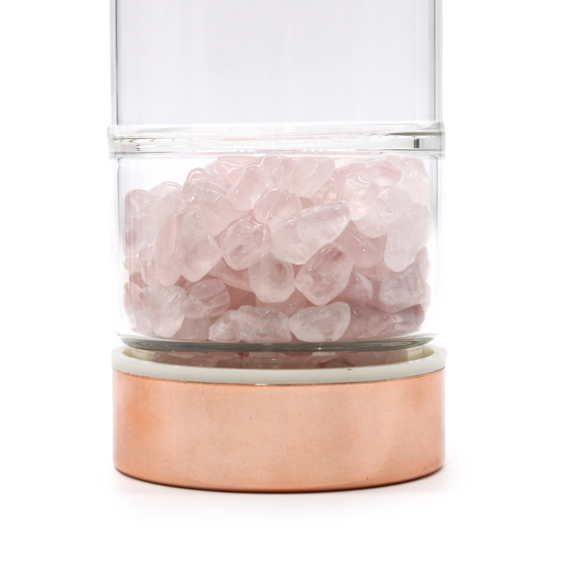 Thee-infusorfles van kristalglas - roségoud - rozenkwarts
