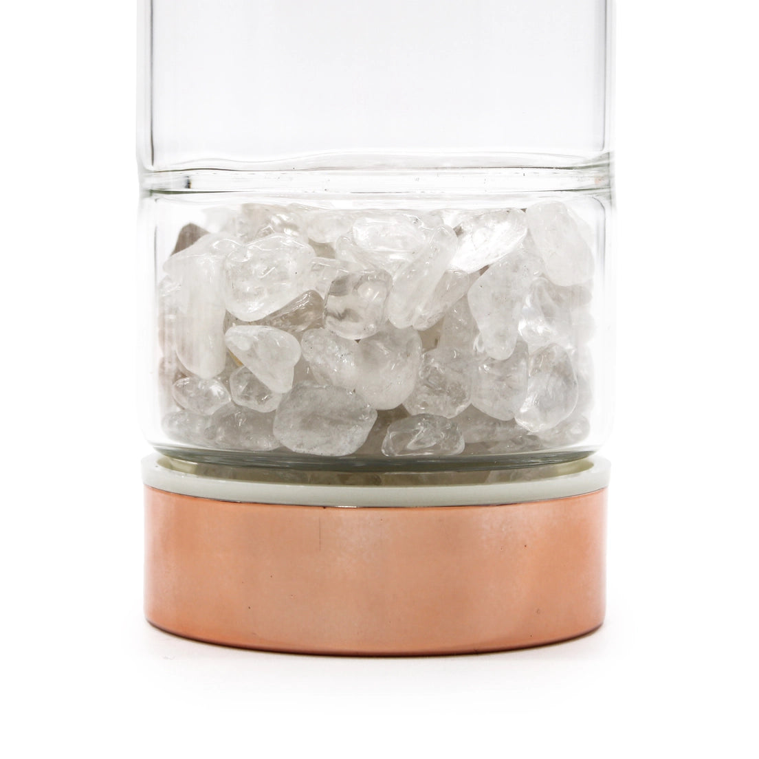 Thee-infusorfles van kristalglas - roségoud - steenkwarts