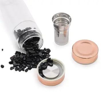 Thee-infusorfles van kristalglas - roségoud - Onyx